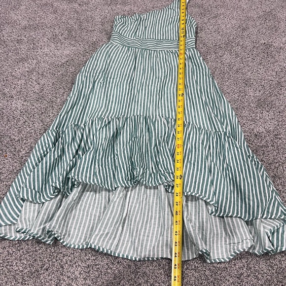 Francesca’s Sloane Striped One Shoulder Midi Dress High Low Linen Cotton Size XS - Picture 6 of 15